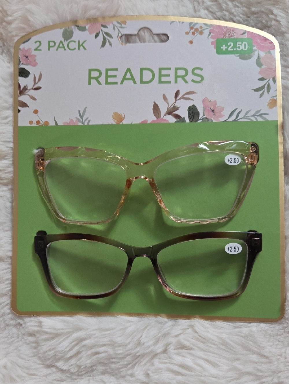 Revo Clear Frame with Gold Accents and Tortoiseshell Brown Reader Set +2.50